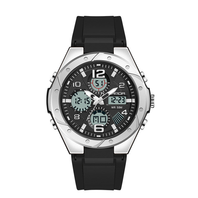 Homme double affichage étanche couple lumineux montre électronique de sport
