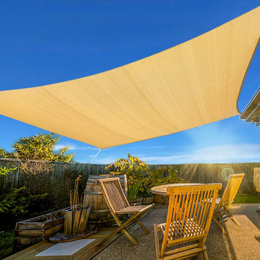 6'X8' voile d'ombre de soleil HDPE couleur sable