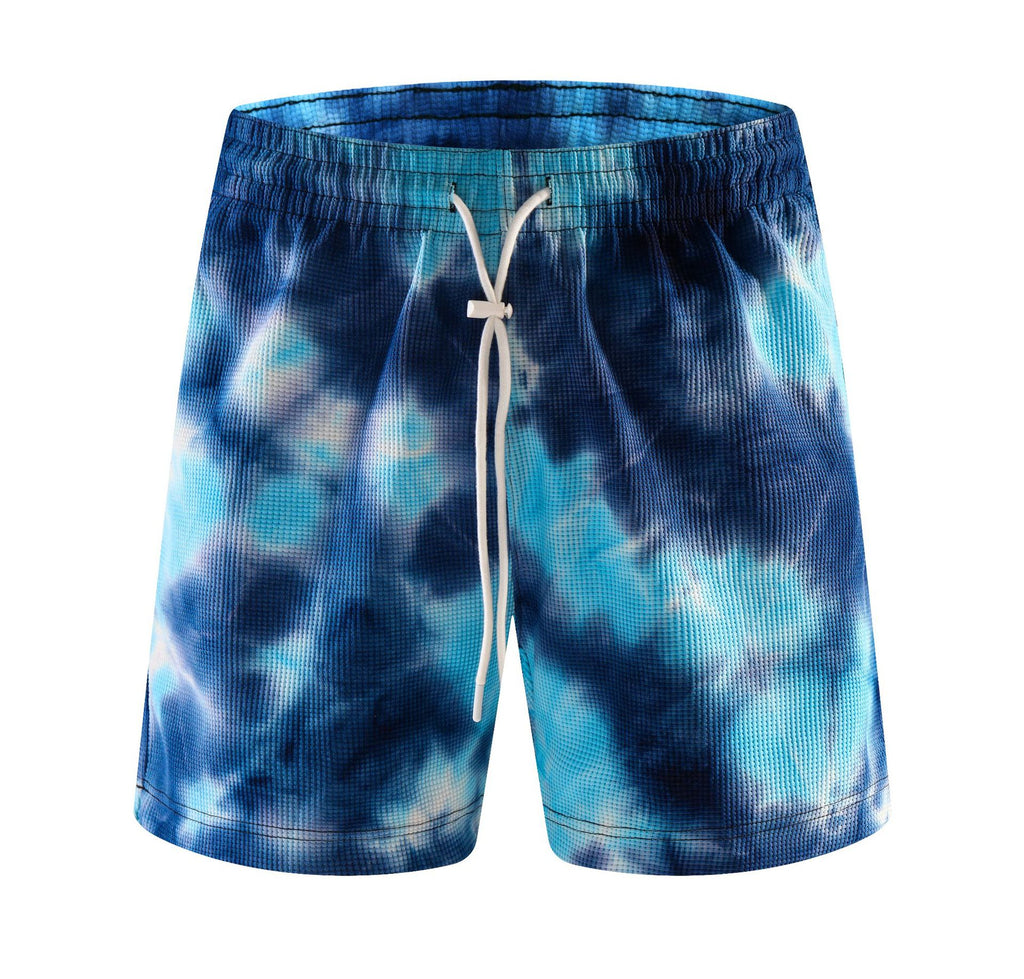 Tie-dye Waffle-Weave American-Style Hommes Short de course