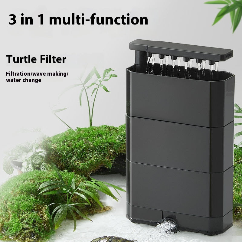 Filtre de tortue Niveau d'eau bas Trois-en-un Cycle de purification de l'eau Drain Drip Filter Box