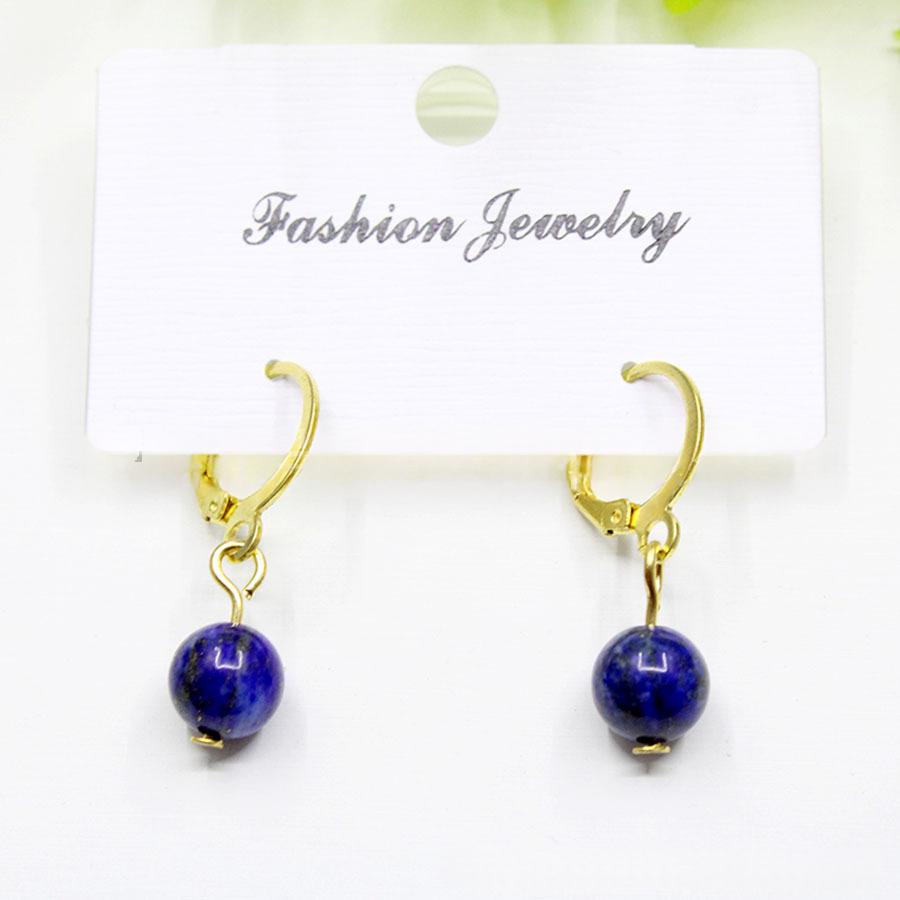 Boucles d'oreilles en argent brillant en pierre naturelle