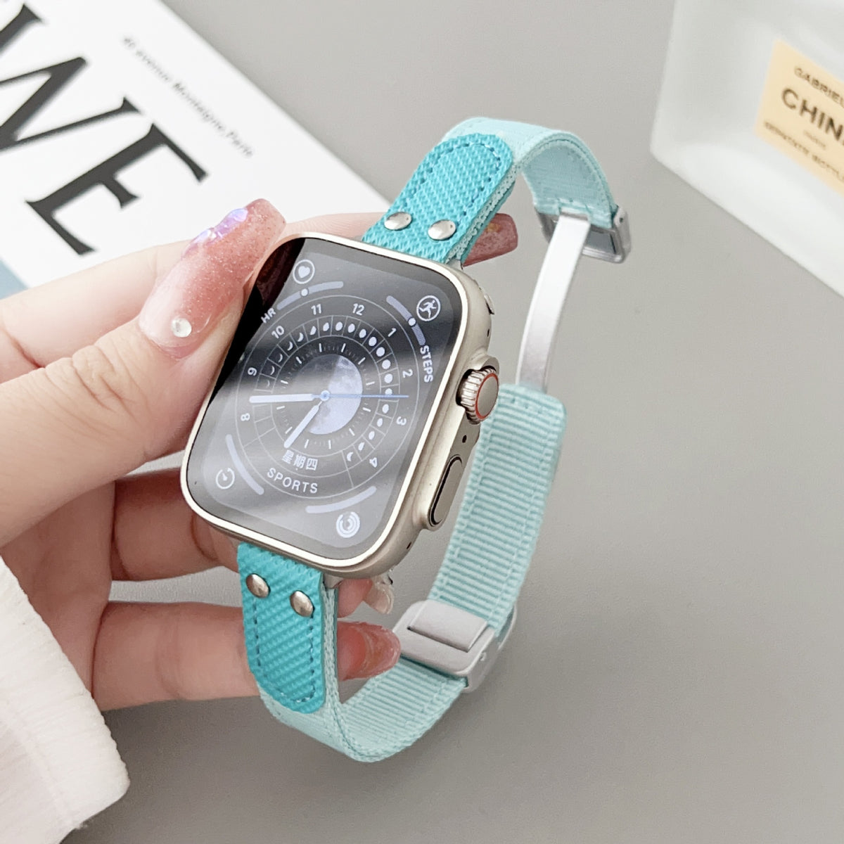 Bracelet de montre en nylon tricoté respirant Applewatch8 Bracelet de montre S7654 Generation Se