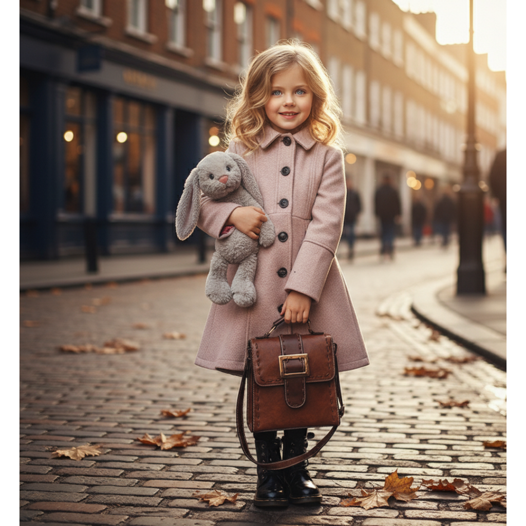 Filles épais chaud long manteau de laine Vintage Hiver manteau Automne 3-9Y