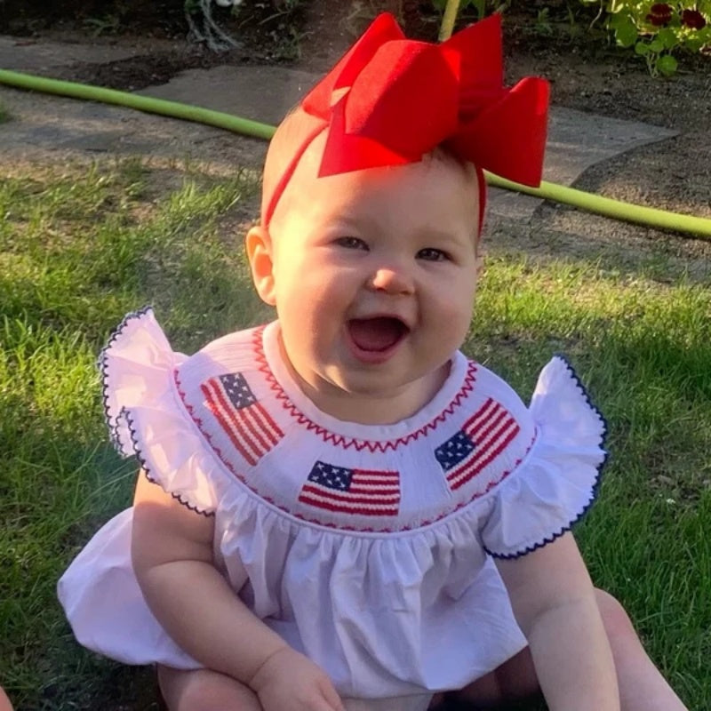 Bébé fille 4ème de Juillet Bubble Romper