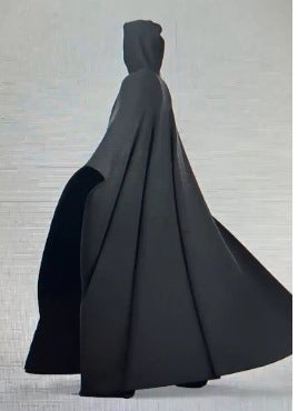 Autumn and Winter Punk Loose Hooted Button Woolen Loose Cape