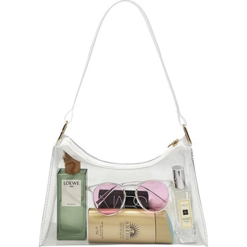 Sac en jelly transparent Sac en PVC en forme de croissant