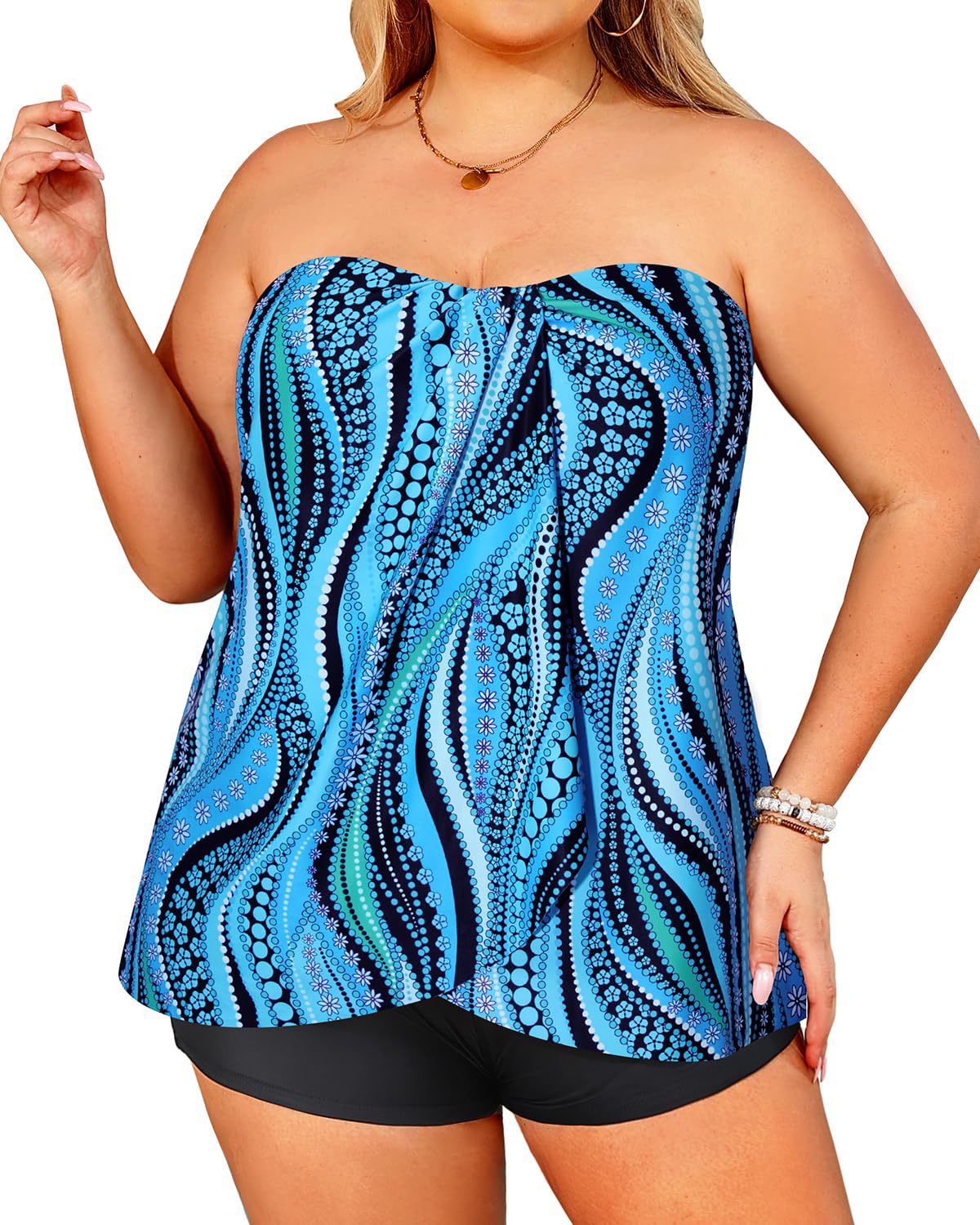 Leisure Resort Deux-pièces boxer de maillot de bain Slips Backless Halter Style