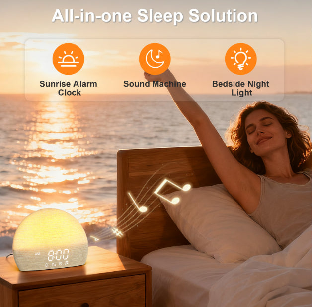 Wake up with the simulated sunrise alarm clock