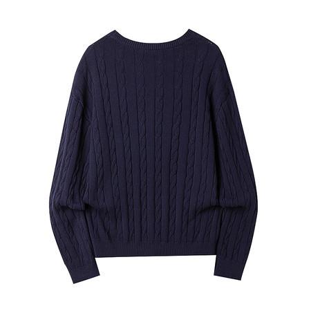 Chandail à mailles rondes pour homme de couleur unie