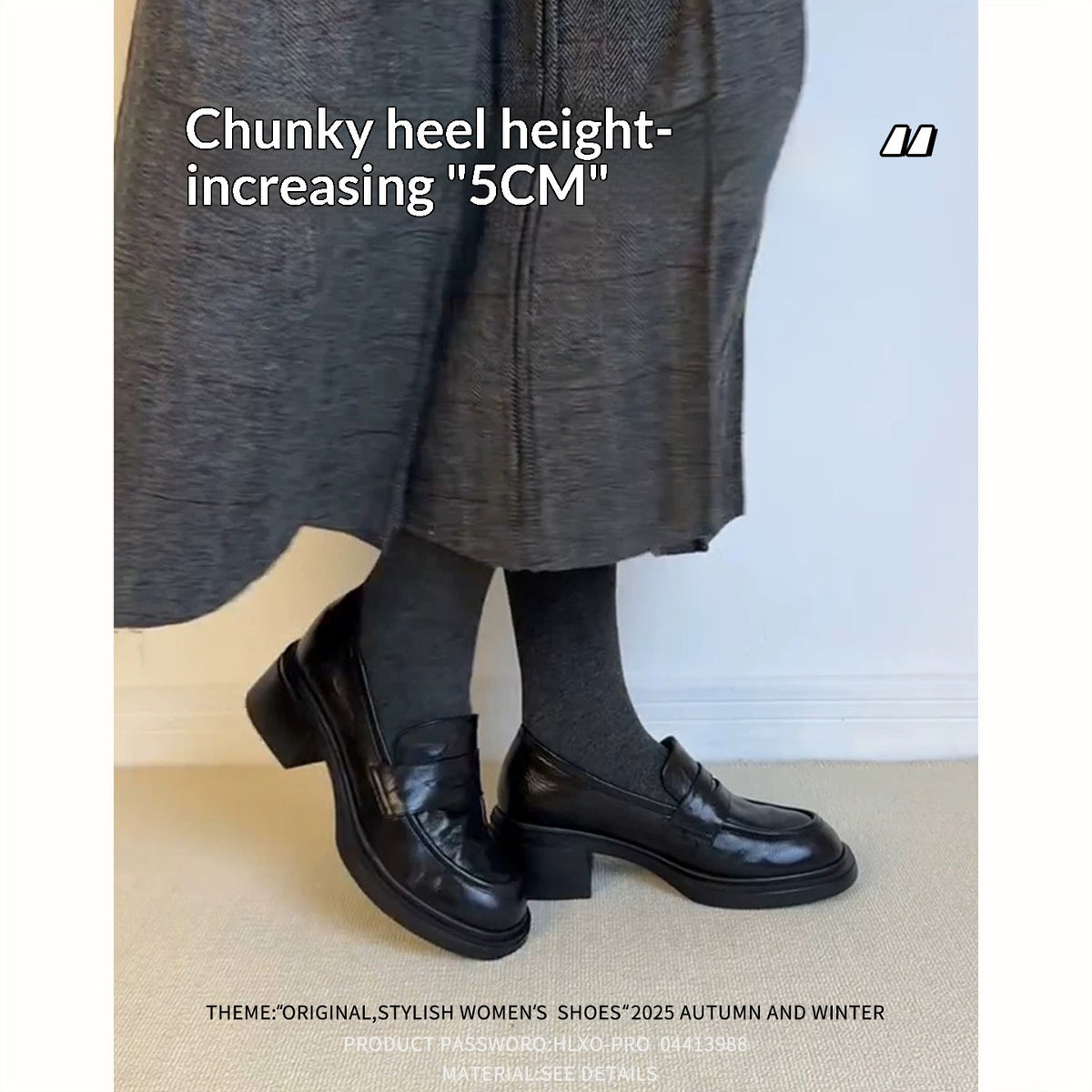 Rétro Pompes à orteils ronds à talons chunky