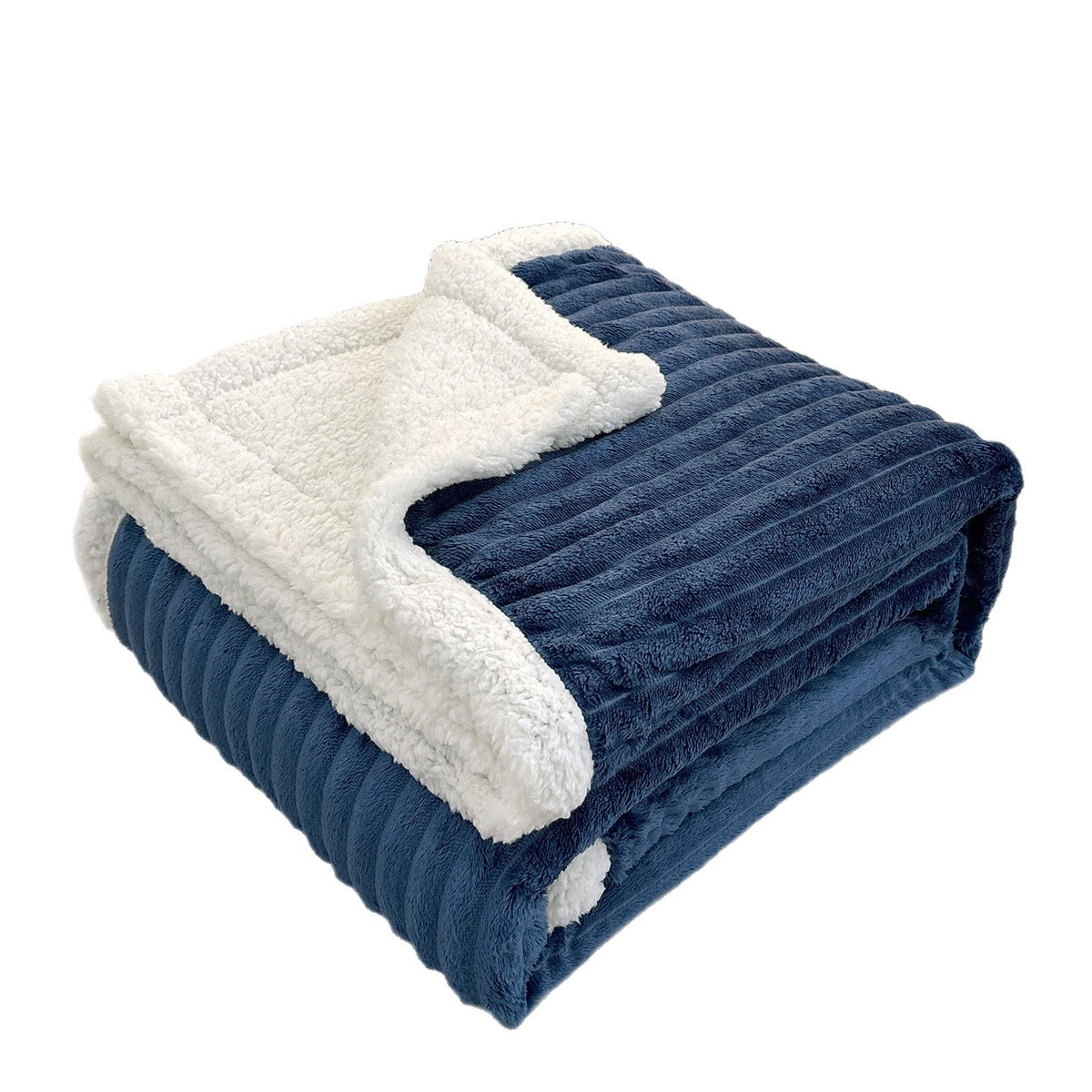 Couverture à double couche en lambswool rayé