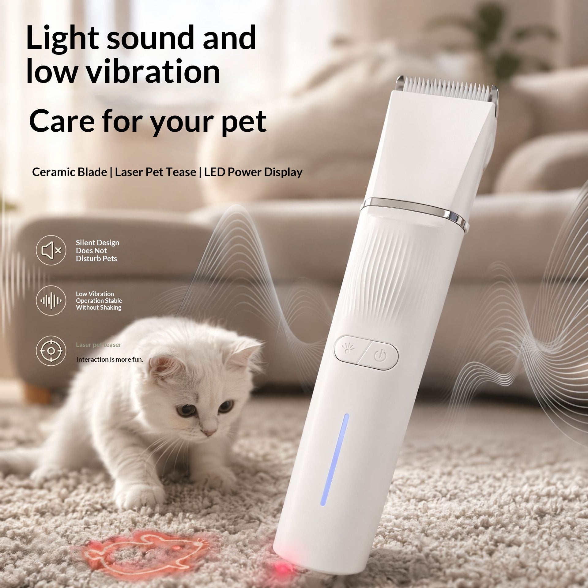 Clipper électrique pour animaux de compagnie de haute puissance & Trimeur de grooming Cat.