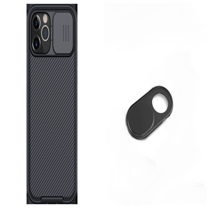 Convient pour miroir noir couverture coulissante Gants anti-drop mobile téléphone Case
