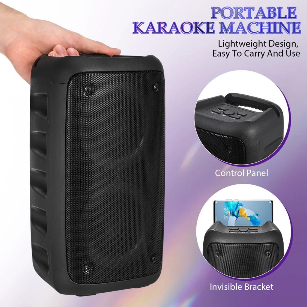 Haut-parleur Bluetooth portable Sub Woofer Heavy Bass Sound System Party Mic