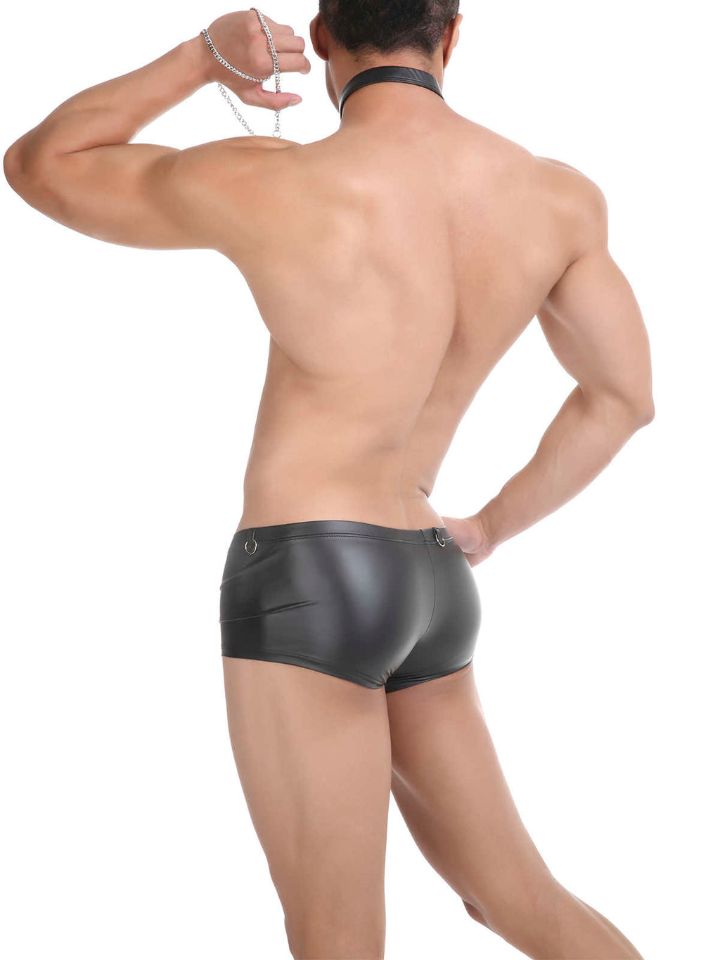 Sous-vêtements pour hommes en argent Tp R479g Impression bronzante Cuir Sexy Vanskoos Boxers Sous-vêtements