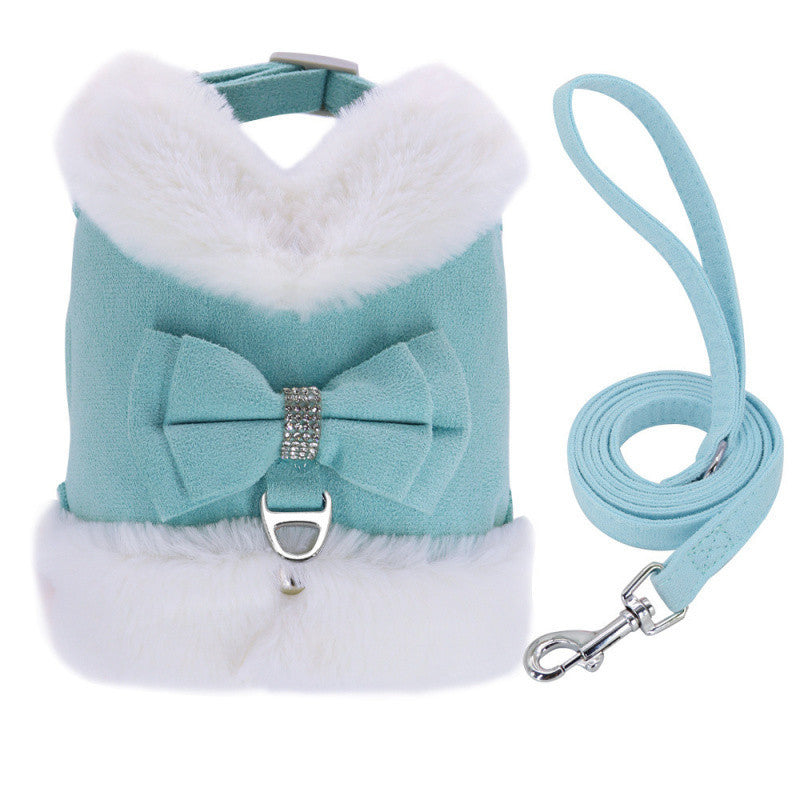 Mignon chaud petit chien Harnais et jeu de laisse avec Bow Tie