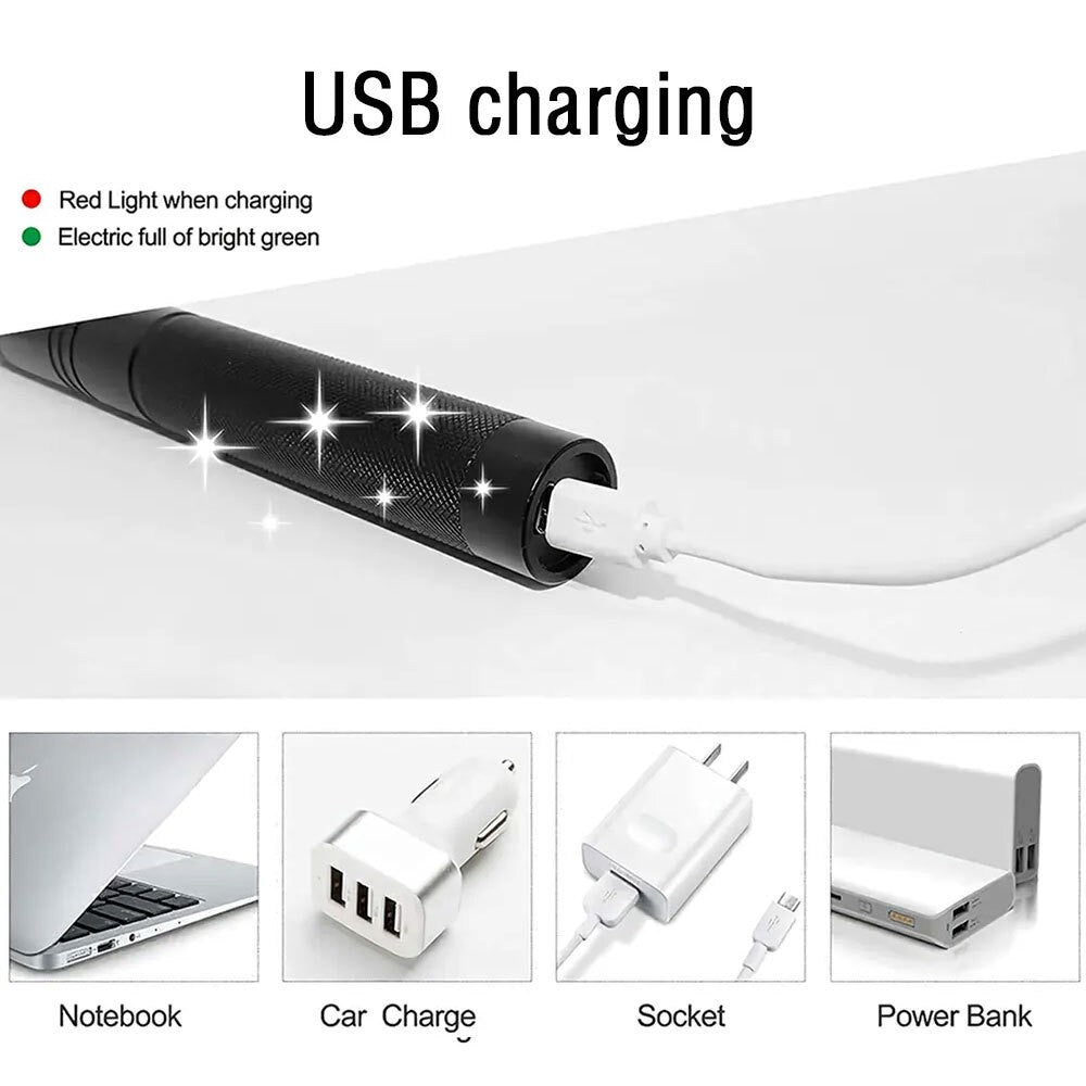 Stylo pointeur laser vert lampe USB rechargeable 990Miles 532NM Astronomie Lumière de faisceau visible