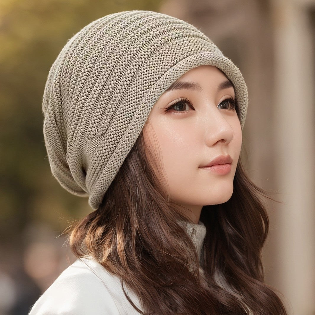 Bonnet polyvalente et chaude en laine tricotée pour femmes