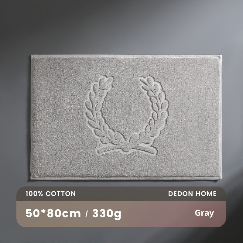 Tapis de salle de bain antidérapant en coton pur, absorbant l'eau