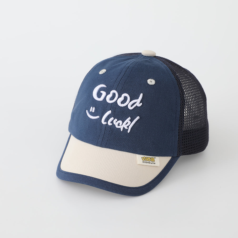 Casquette de baseball respirant en maille multicolore pour enfants avec broderie anglaise amusante