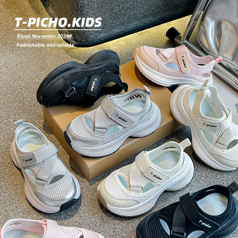 Chaussures de papa respirant Hollow-out style coréen Sandales pour les enfants plus âgés