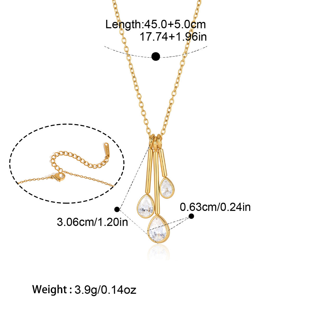 Pendentif Collier en acier titane pour les femmes