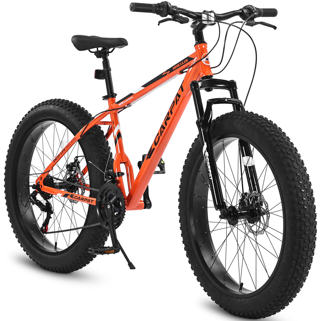 S26109 Élecony 26 pouces Fat Tire Bike Youth Full Shimano 21 Speed Mountain Bike