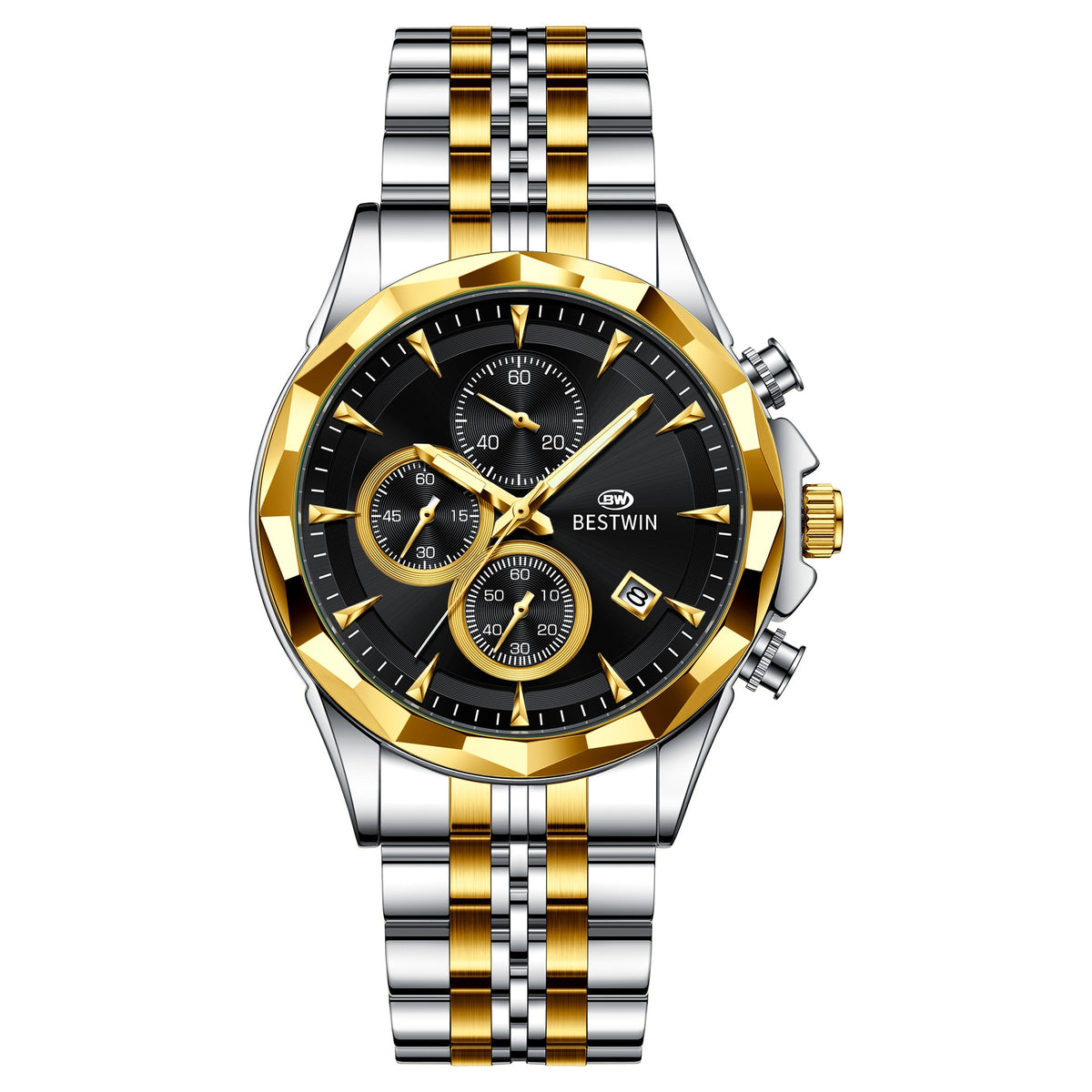 Homme Lumineux Montre personnalisée à six mains Élégante et accrocheuse