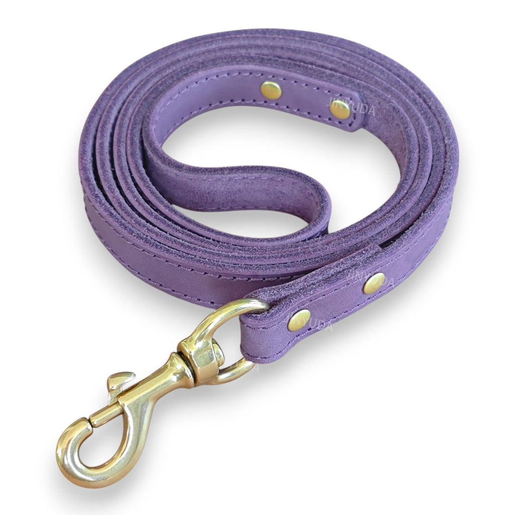 Poignée de chien Poignée de chien véritable Corde en cuir en laiton