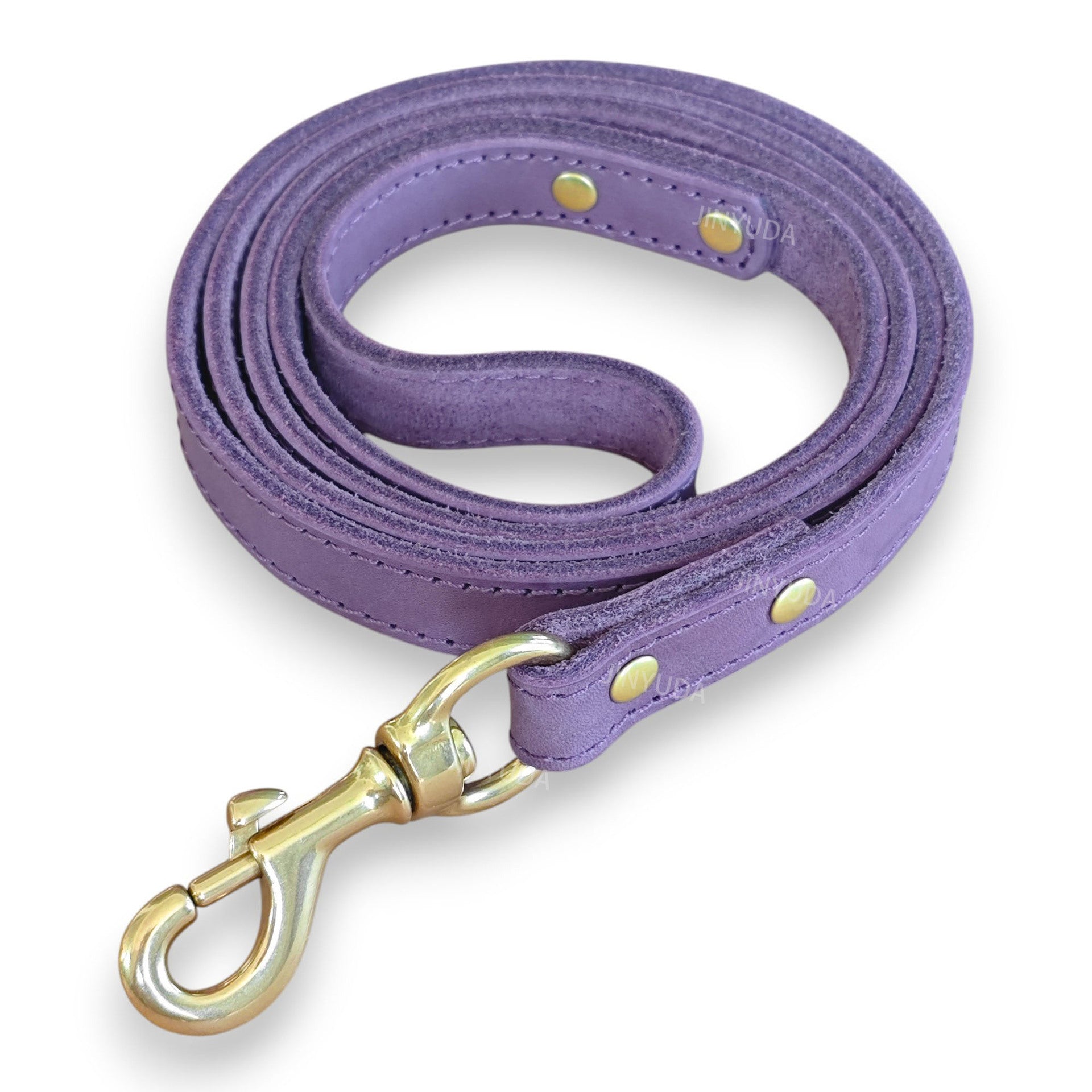 Poignée de chien Poignée de chien véritable Corde en cuir en laiton