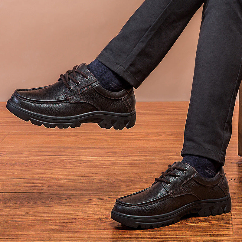 Chaussures en cuir de plein air Bas-coup Dentelle-up Casual Chaussures Cowhide Work Bottes