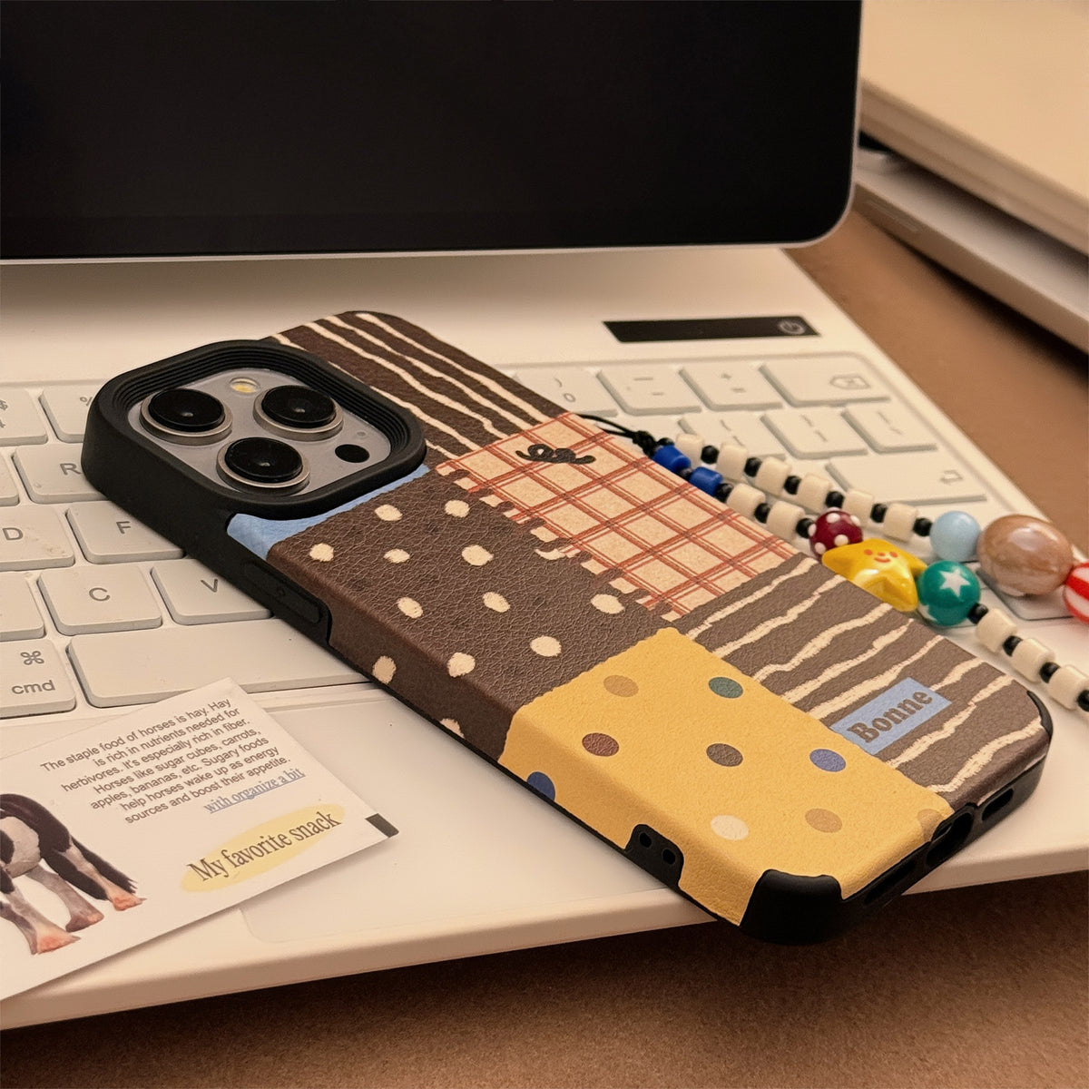 Retro Instagram-style Polka-dot Patchwork Phone Case
