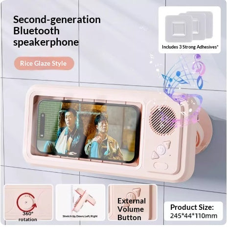Salle de bain Étanche Coffre-fort Téléphone portable Bluetooth Haut-parleur Audio Baignoire TV Stand Téléphone portable Ho