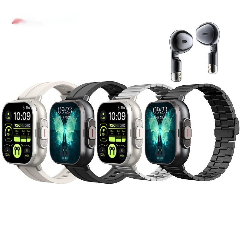 Heure d'arrivée Smart Watch Casque Bluetooth TWS Deux en un rythme cardiaque
