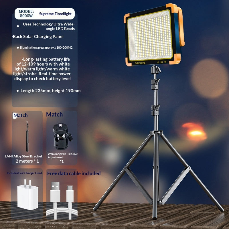 Outdoor solar-powered camping lantern