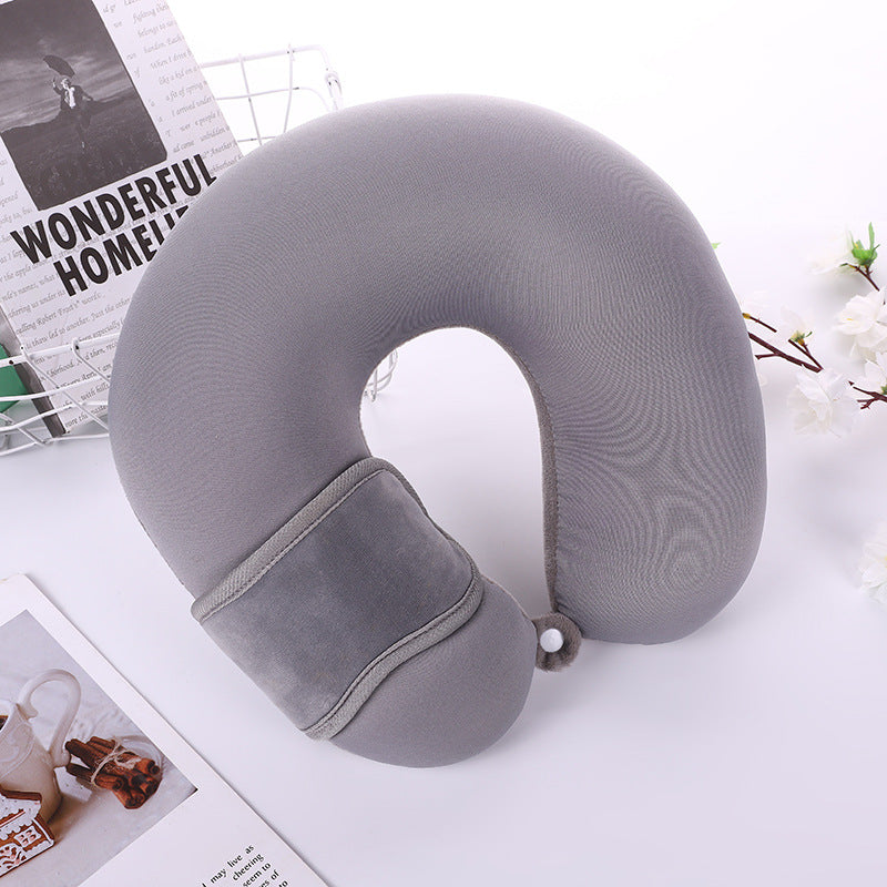 Cou de voyage en forme U Oreiller avec le masque à yeux intégré 200g