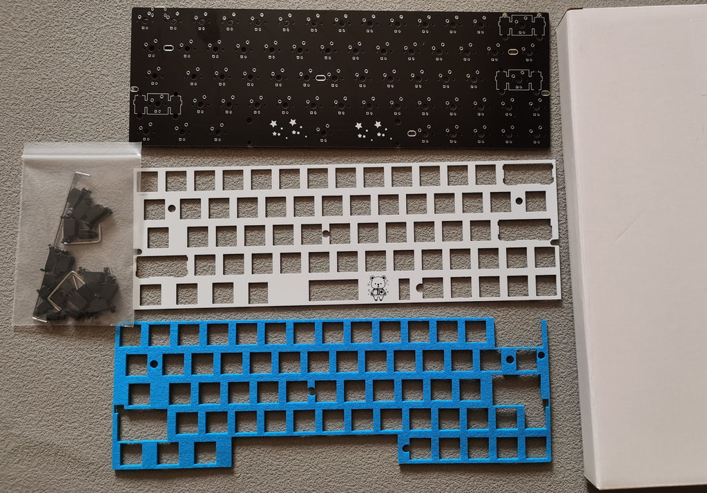 Kit de clavier mécanique personnalisé à gauche 64 plaque de positionnement en fibre de verre RGB