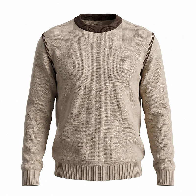 Double fermeture à glissière ronde Col long Chandail hommes