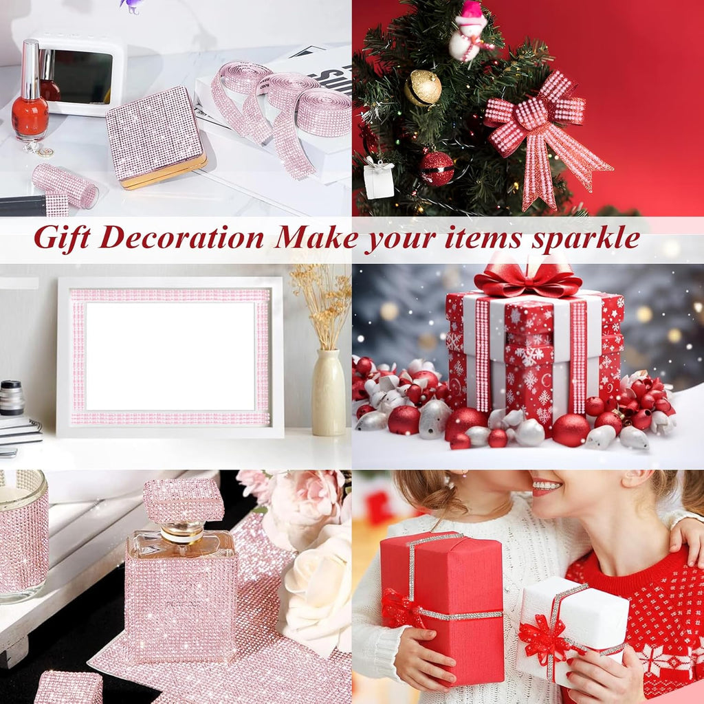 Kit d'intérieur de voiture 2 pièces avec Stickers Filet de Strass Shiny Et 1 pièce Bling Se