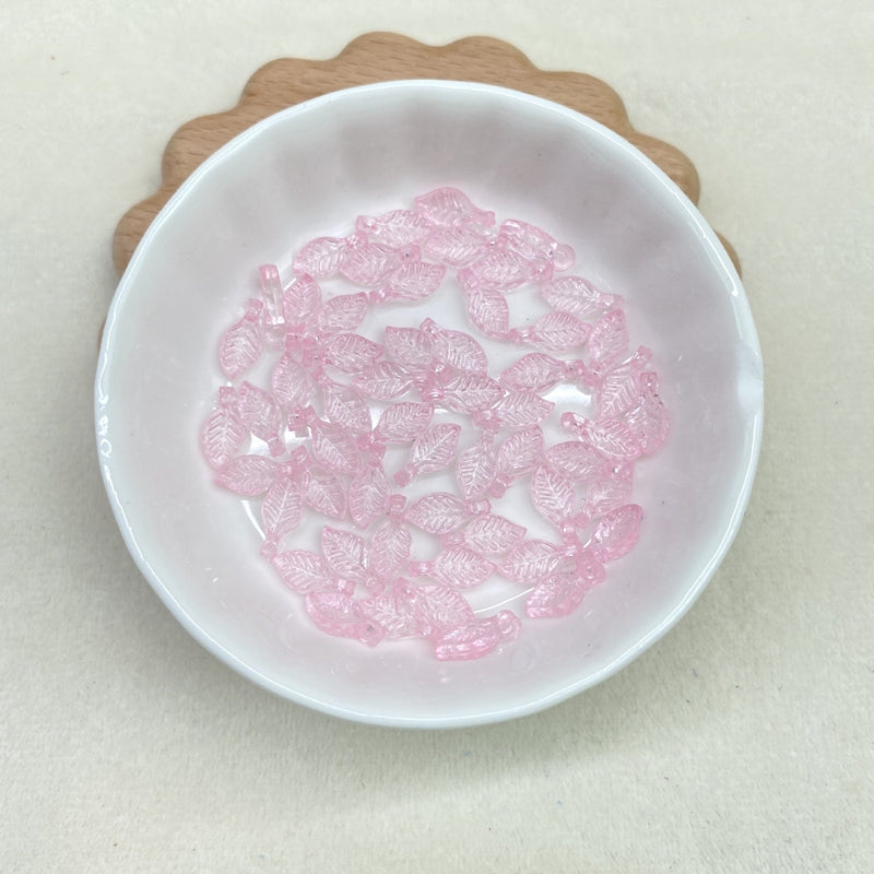 Tiny Translucent Acrylic Leaf Charms