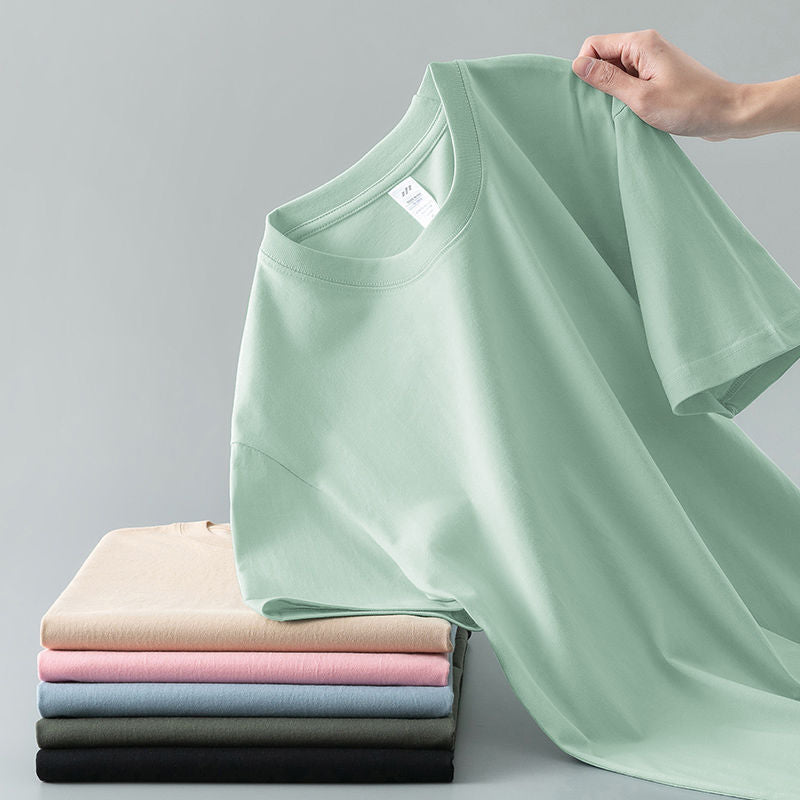 T-shirt en coton pur à demi manches pour hommes