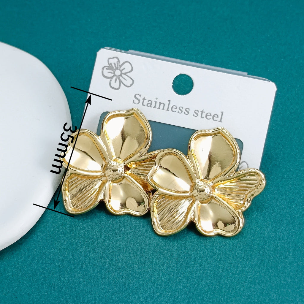 Boucles d'oreilles en acier inoxydable à double couche Léger Luxe avec une sensation Premium