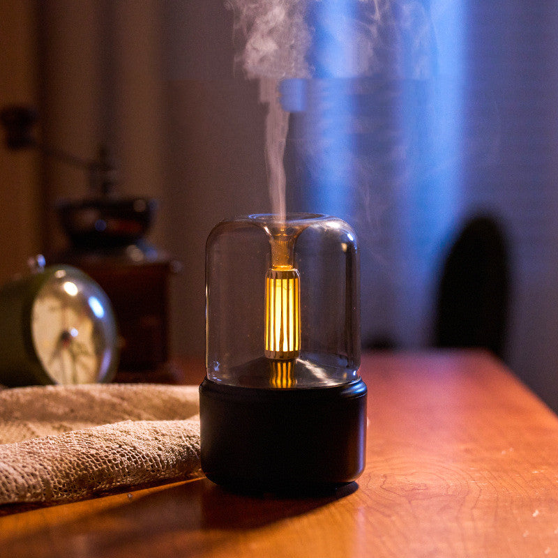 Ambiance lumière humidificateur bougie lumière Aroma Diffuseur portable 120ml USB électrique Hum
