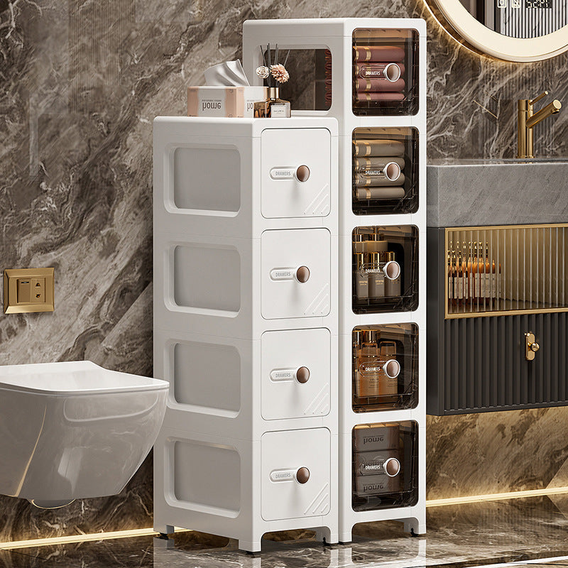 Cabinet de rangement en plastique multi-tier style tiroir salle de bains