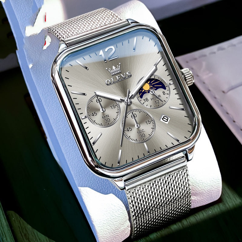 Montre de marque Ouliishi avec un cadran rectangulaire