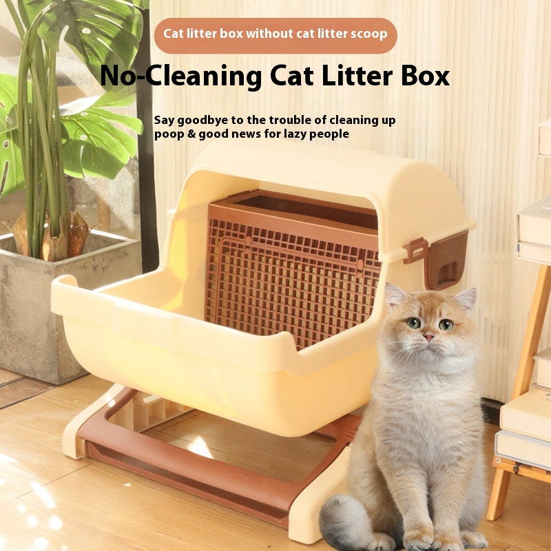 Ouvert Tilting Chat Toilette Extra Grande Boîte semi-automatique