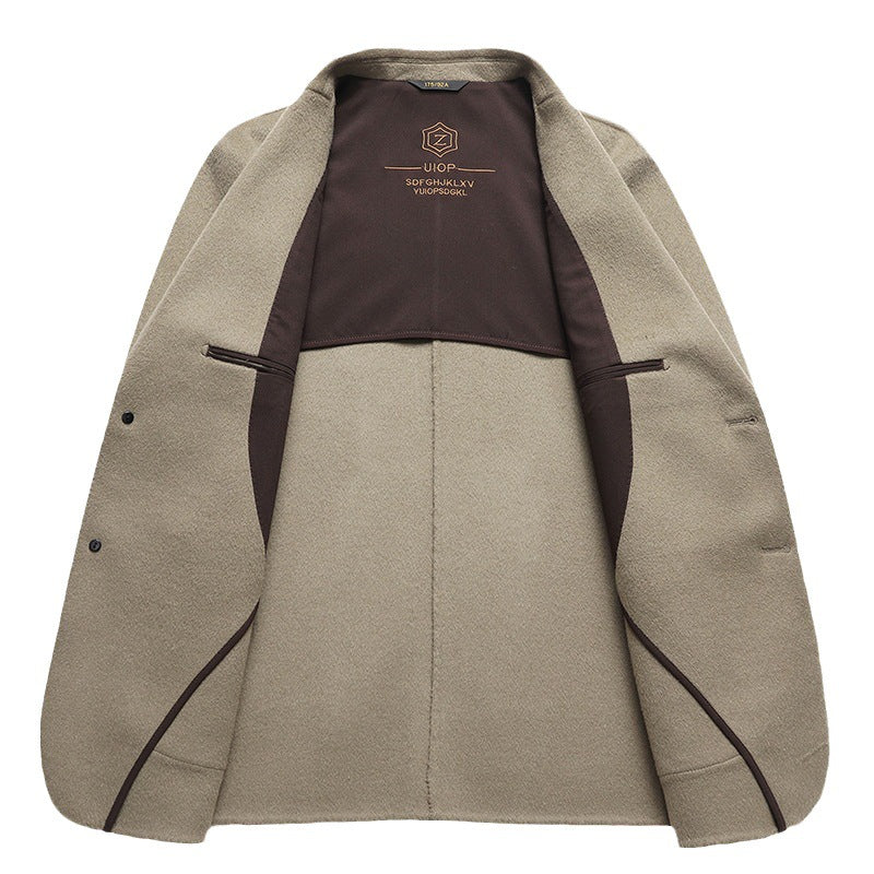 Manteau simple en laine à double face pour les affaires