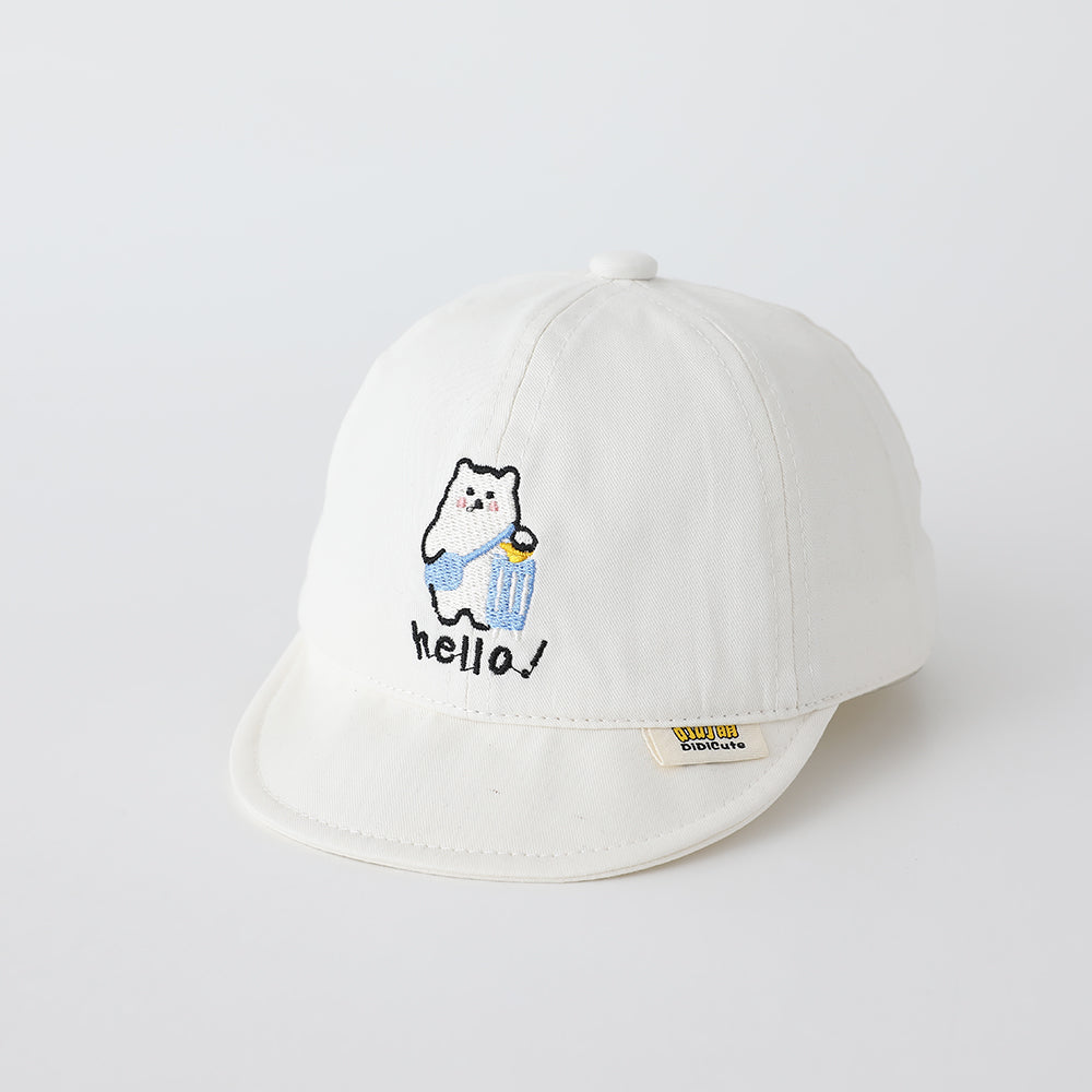 Base de caricature polaire brodée pour enfant Cute Casual Brimmed