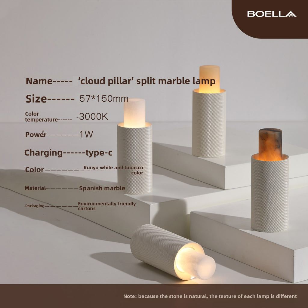 Lampe de table amovible en marbre naturel espagnol