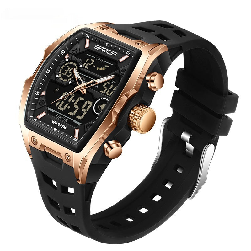Multifonctionnel Cask-Shaped Luminous Sports Montre électronique